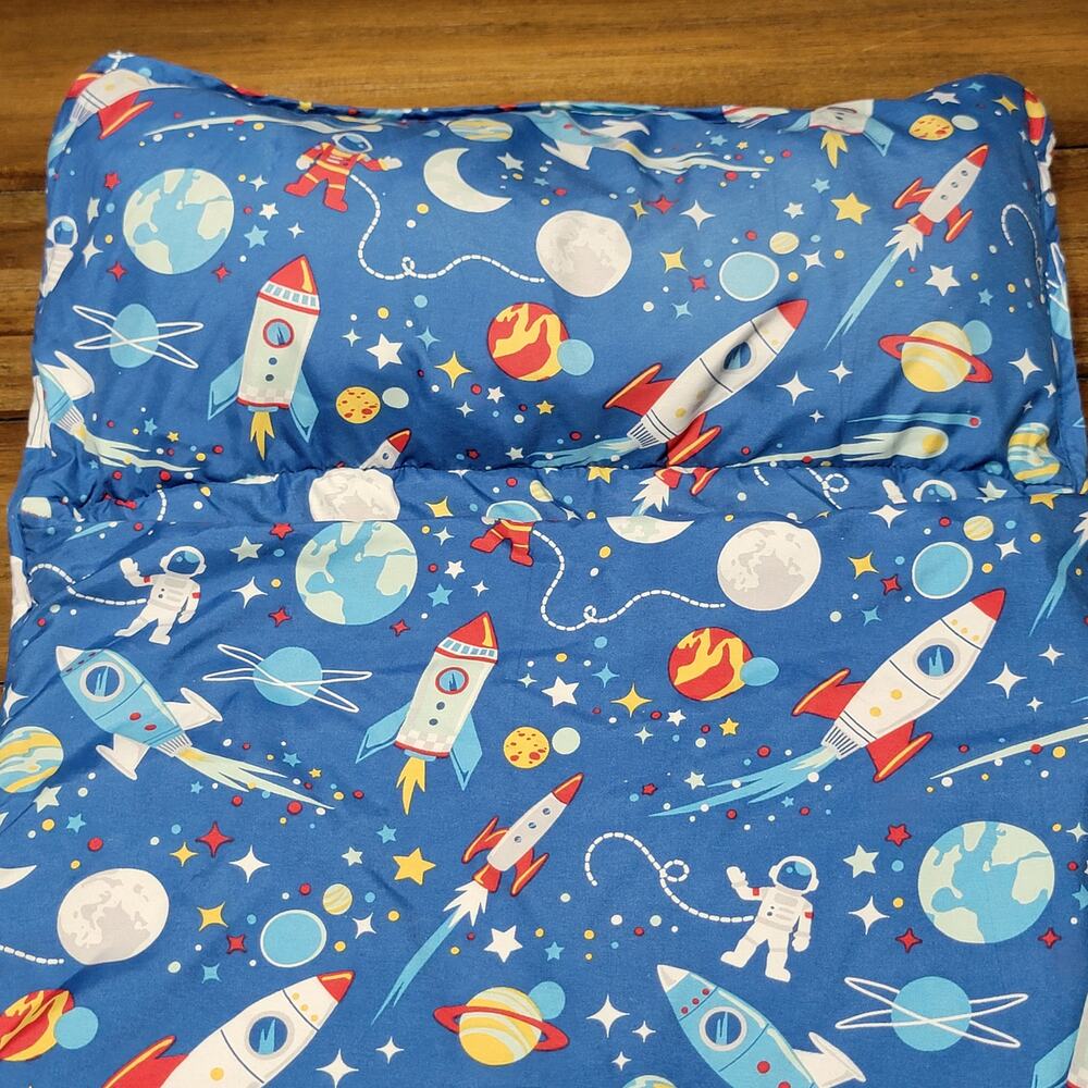 Stephen Joseph Astronaut Space Themed Child's Roll Up Nap Mat w/ Shoulder Strap - Picture 3 of 7